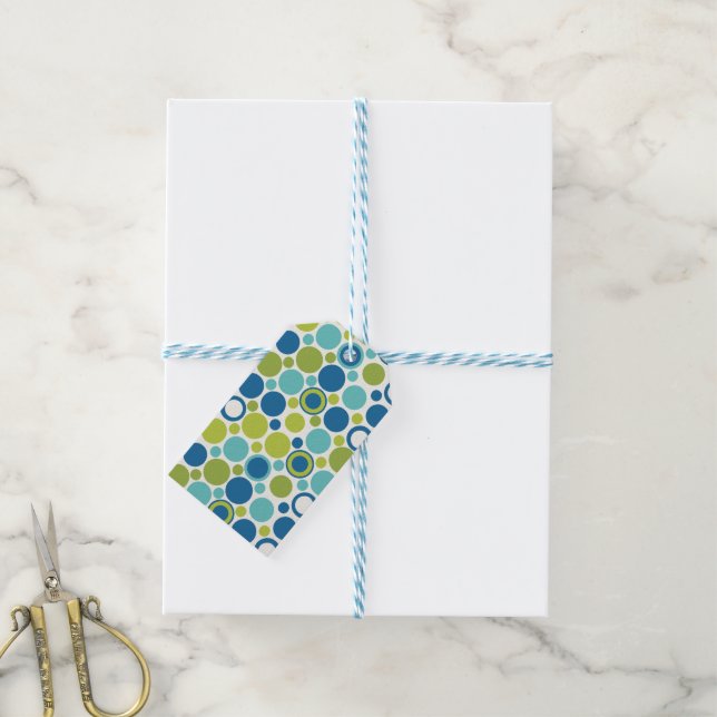 Limon & Aqua Bubble MCM Geschenk-Tag Geschenkanhänger (Mit Garn)