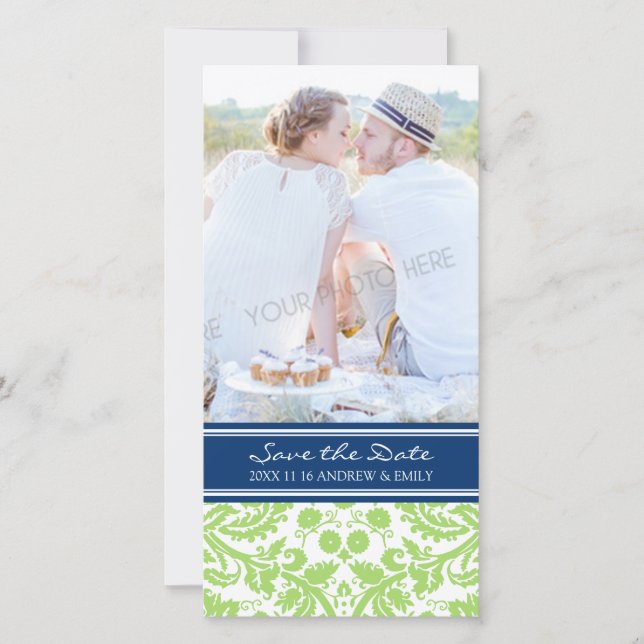 Limon Blue Save the Date Hochzeitskarten (Vorderseite)