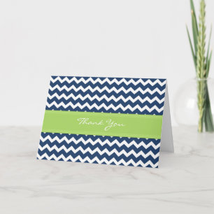 Limon Blue Zickzack Wedding Dankeschön Card Dankeskarte