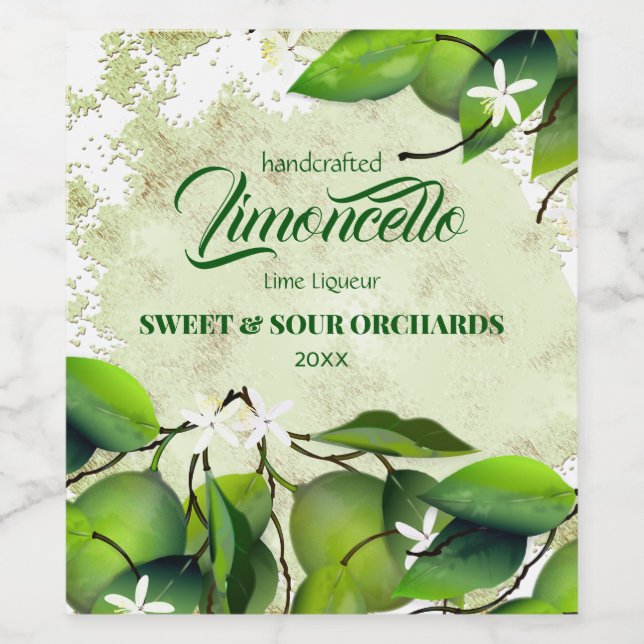 Limon Citrus Fruit Lemoncello Weinetikett (Einzelnes Label)