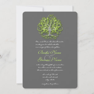 Limon Damask Liebe Tree Einladung Hochzeit