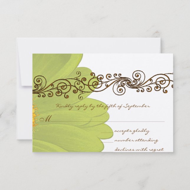 Limon Gerber Daisy Wedding RSVP Karte (Rückseite)