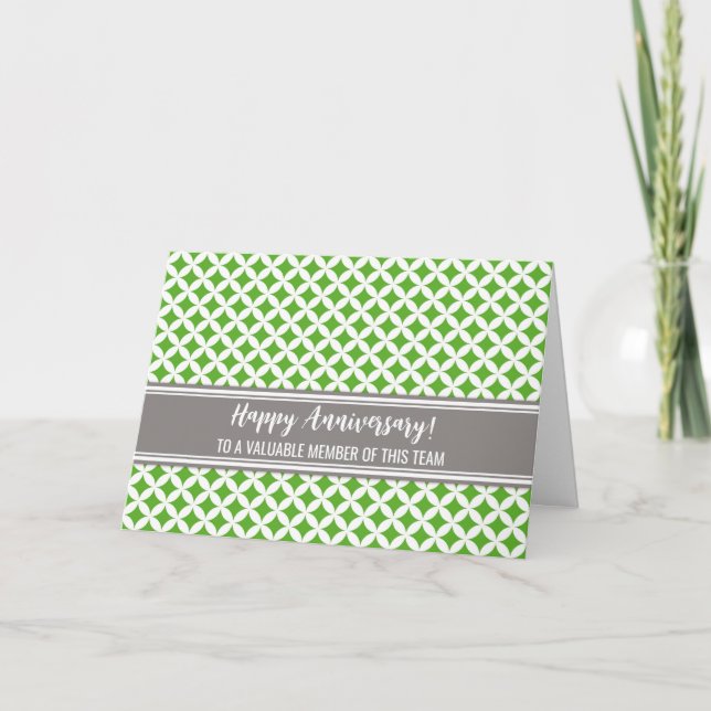 Limon Gray Circles Employee Anniversary Card Karte (Vorderseite)