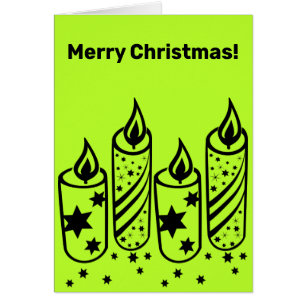 Limon-grüne Schwarze Kerzen Weihnachtskarten
