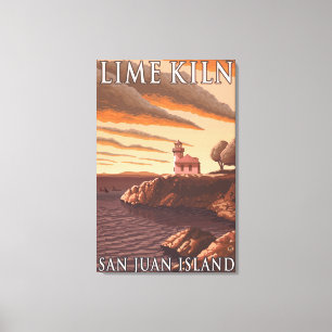 Limon Kiln Lighthouse Vintage Travel Poster Leinwanddruck