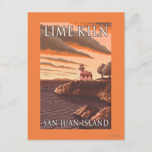 Limon Kiln Lighthouse Vintage Travel Poster Postkarte