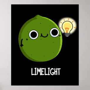 Limon-light Funny Fruit Limon Pun Dark BG Poster
