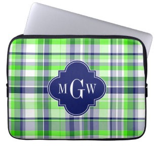 Limon, Marine, Welpe Madras Quatrefolienmonogramm Laptopschutzhülle