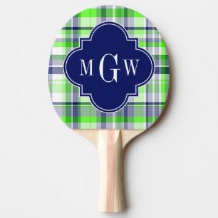 Limon, Marine, Welpe Madras Quatrefolienmonogramm Tischtennis Schläger