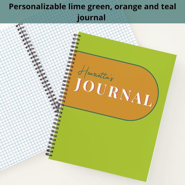 Limon Orange Aquamarin Name Journal Notizbuch (Von Creator hochgeladen)