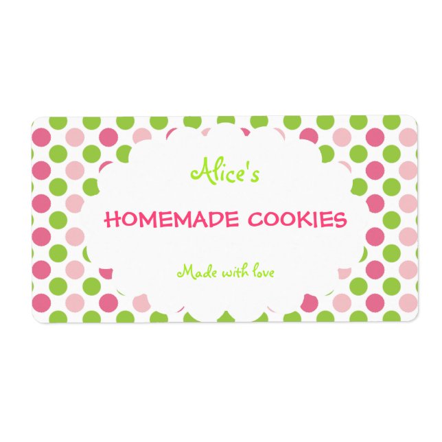 Limon&Pink Polka Dot Personalisierte hausgemachte  (Vorne)