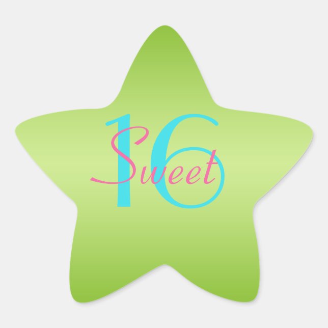 Limon, rosa und Aqua 1,5" Star Sweet 16 Sticker (Vorderseite)