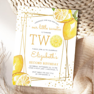 Limonade Aquarell 2. Geburtstags-Einladung Postkarte