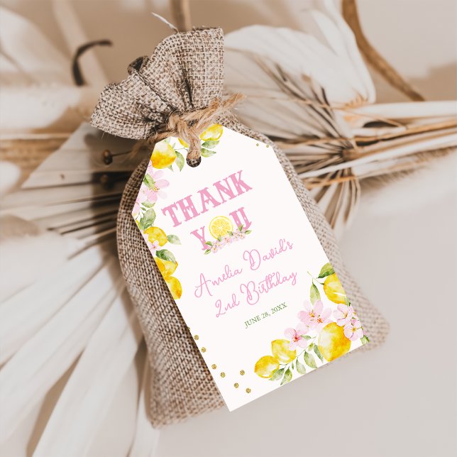 Limonade Floral Geburtstags Dankeschön Geschenkanhänger (Von Creator hochgeladen)