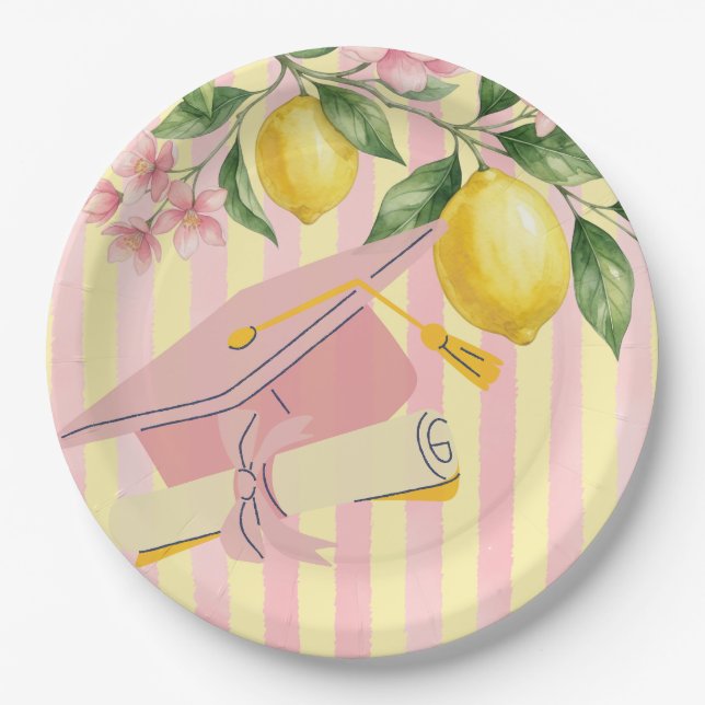 Limonade Frischgebackene Absolventin Abschlussfeie Pappteller (Vorderseite)