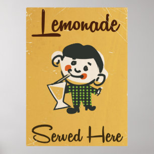 Limonade hier serviert vintage Getränke-Werbung Poster
