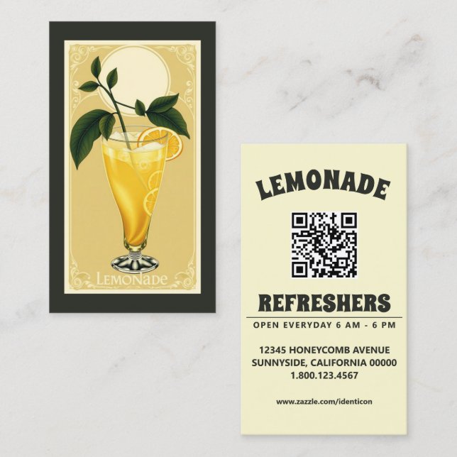 LIMONADE mit QR-Code Visitenkarte (Vorne/Hinten)