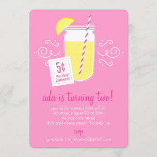 Limonade-Stand-Geburtstags-Party Einladung