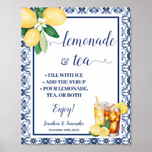 Limonade- & Teebar-Schild Blau Mediterran Poster