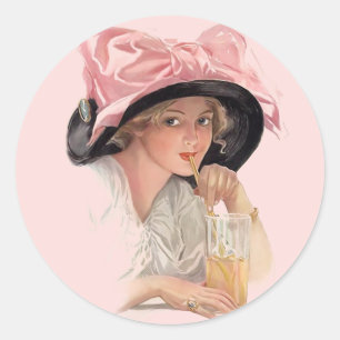 Limonade trinken runder aufkleber