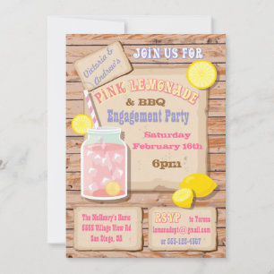 Limonade u. GRILLEN Verlobungs-Party Einladungen