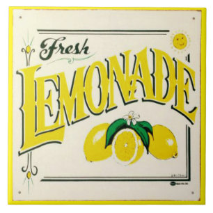 Limonade Vintage-Schild Zitronenfrucht Keramikflie Fliese