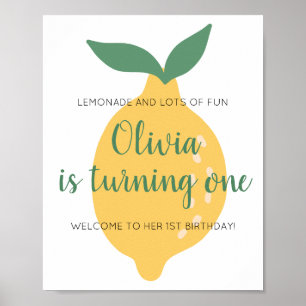 Limonade wird ein Jahr erste Willkommens-Geburtsta Poster