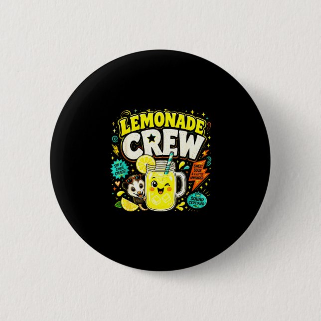 Limonaden-Crew lustige süße Kinder Limonadenstand Button (Vorderseite)