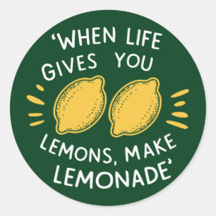 Limonaden Optimismus, Zitronen Sommer Runder Aufkleber