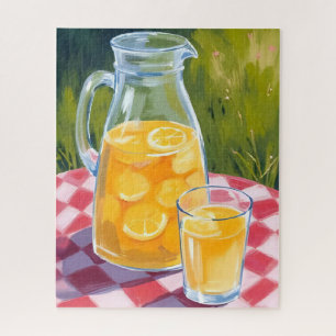 Limonaden-Picknick Zitronen Obst Bemalt Puzzle