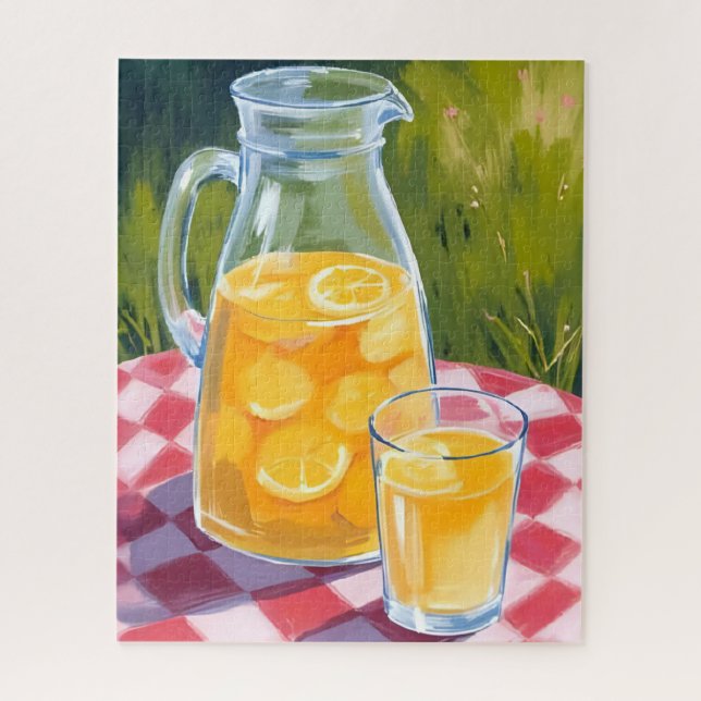 Limonaden-Picknick | Zitronen Obst Bemalt Puzzle (Vertikal)