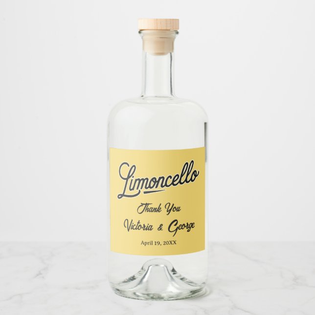 Limoncello Alkoholflaschenetikett (Vorderseite)