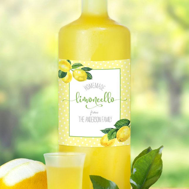 Limoncello Aquarellschrift Punktschrift individuel Weinetikett (Von Creator hochgeladen)