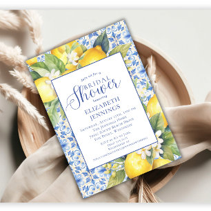 Limoncello Blue Italienische Hochzeitsdusche-Einla Einladung