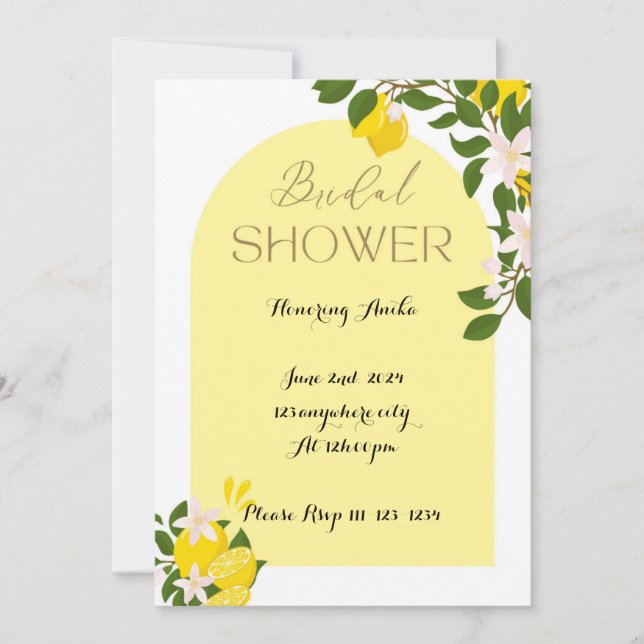 LIMONCELLO BRIDAL SHOWER INVITATION SAVE THE DATE (Vorderseite)
