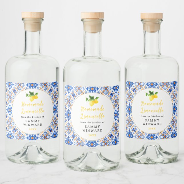 Limoncello Drink Alkoholflaschenetikett (Flaschen)