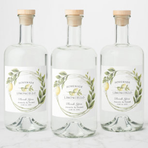 Limoncello Florale Liquor Custom Alkoholflaschenetikett
