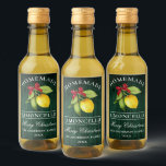 Limoncello Green Wood Christmas Mini Flasche Label<br><div class="desc">Elegant Watercolor Lemon Greenerity Holiday Red Bow hausgemachte Limoncello Frohe Weihnachten Mini Flaschen Labels - Rustikale grüne Holzdrucke</div>