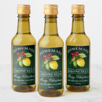 Limoncello Green Wood Christmas Mini Flasche Label