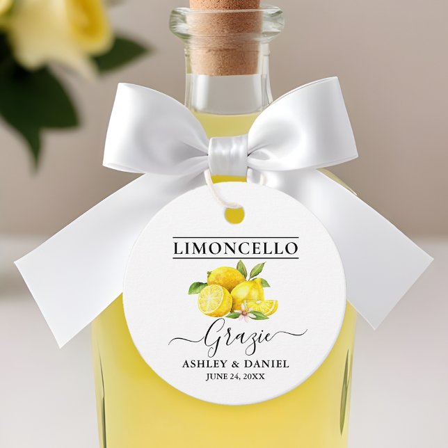 Limoncello Hochzeit Grazie Runde Geschenkanhänger (Customize to change text size or text style.)