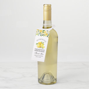 Limoncello Hochzeit mit floralen Lemons Flaschenanhänger