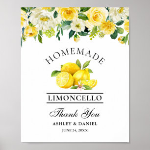 Limoncello Hochzeit mit floralen Lemons Poster