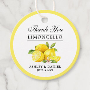 Limoncello Hochzeit Runde Geschenkanhänger