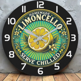  Limoncello Homemade Chilled  rustic bar  Große Wanduhr