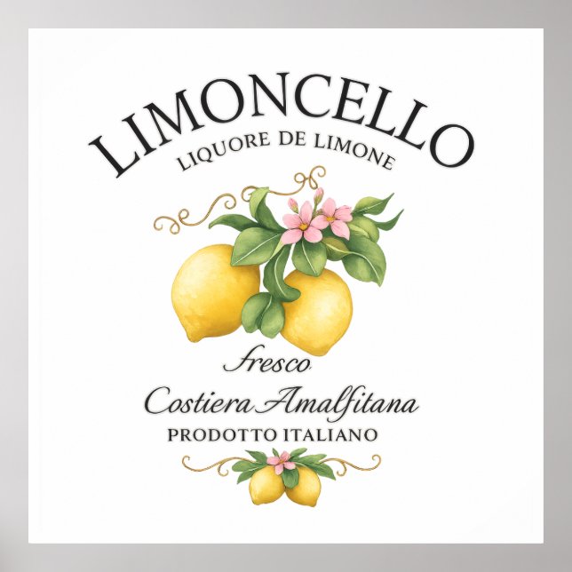 Limoncello Italien Amalfi-Küste Poster (Vorne)
