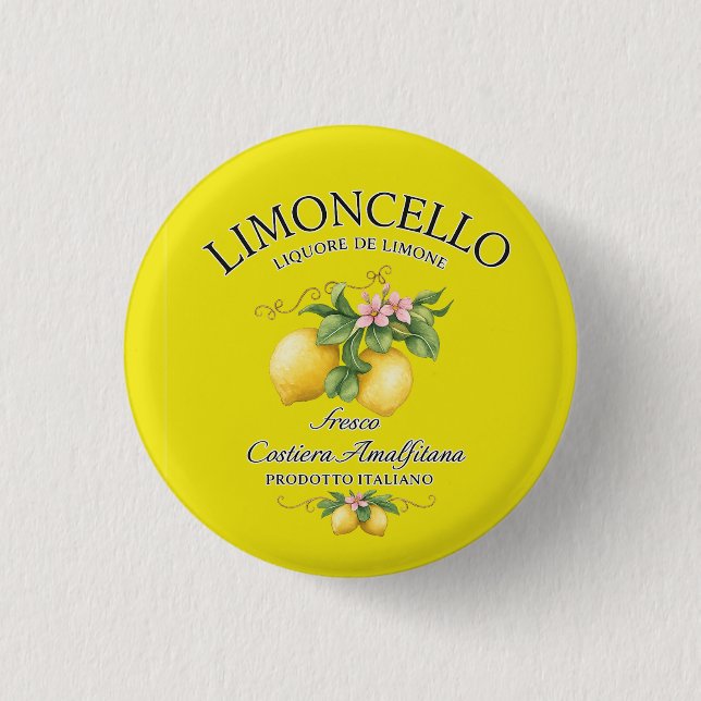 Limoncello Italien Amalfiküste Button (Vorderseite)
