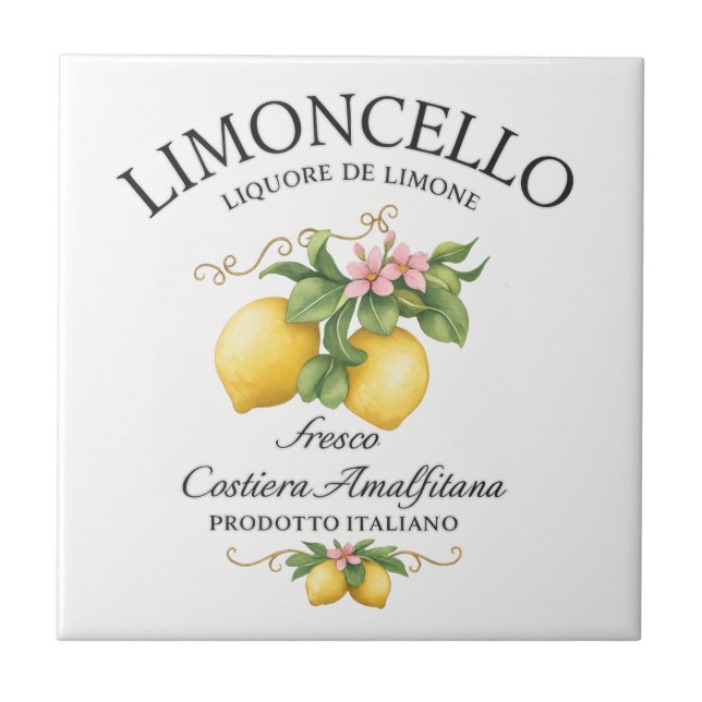 Limoncello Italien Amalfiküste Fliese (Vorderseite)