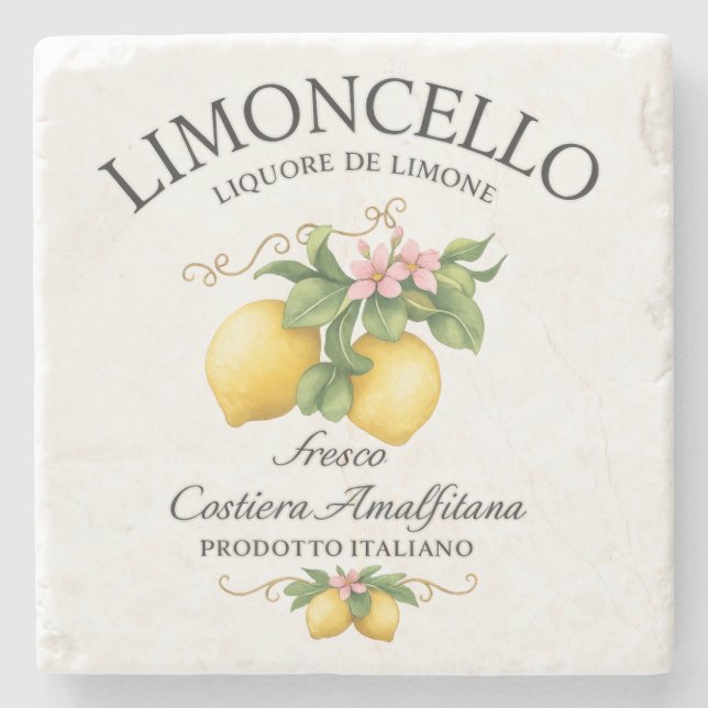 Limoncello Italien Amalfiküste Steinuntersetzer (Vorderseite)