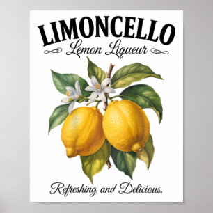 Limoncello Italien Vintage Erfrischend Lemon Urlau Poster