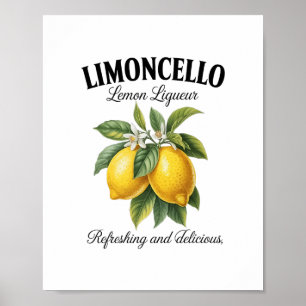 Limoncello Italien Vintage Erfrischende Zitrone Ur Poster